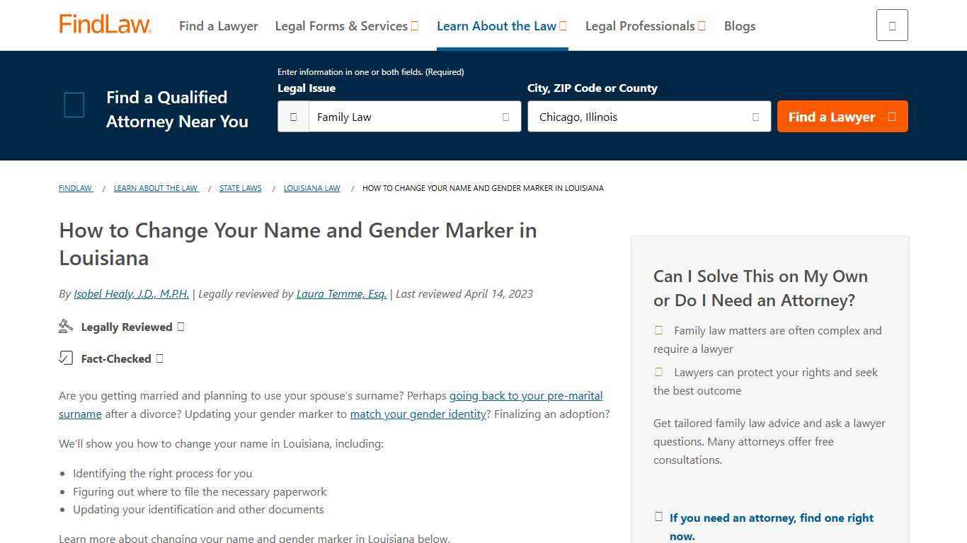 How to Change Your Name and Gender Marker in Louisiana - FindLaw