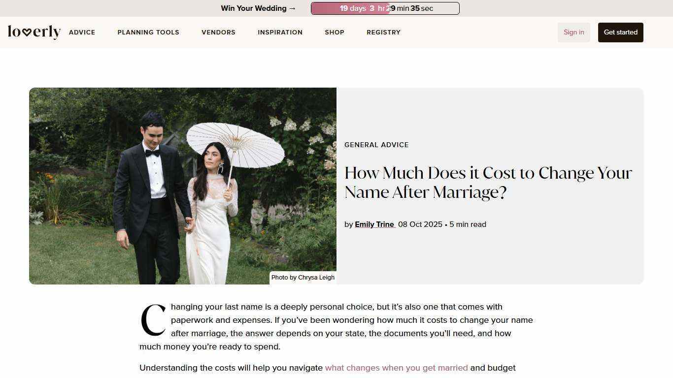 How Much Does it Cost to Change Your Name After Marriage?